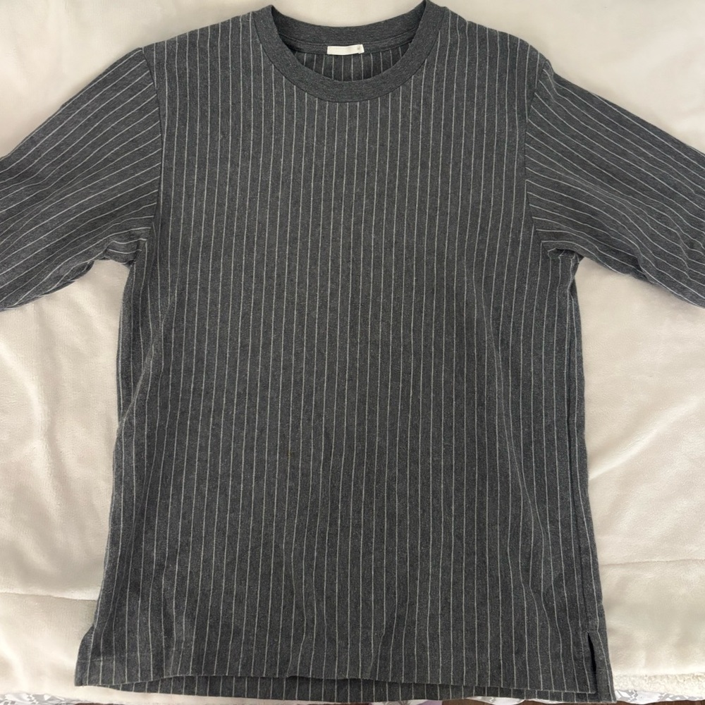 Gray Striped Unisex Tomboy Shirt